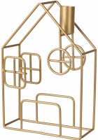 Candeliere casa in metallo 20 cm