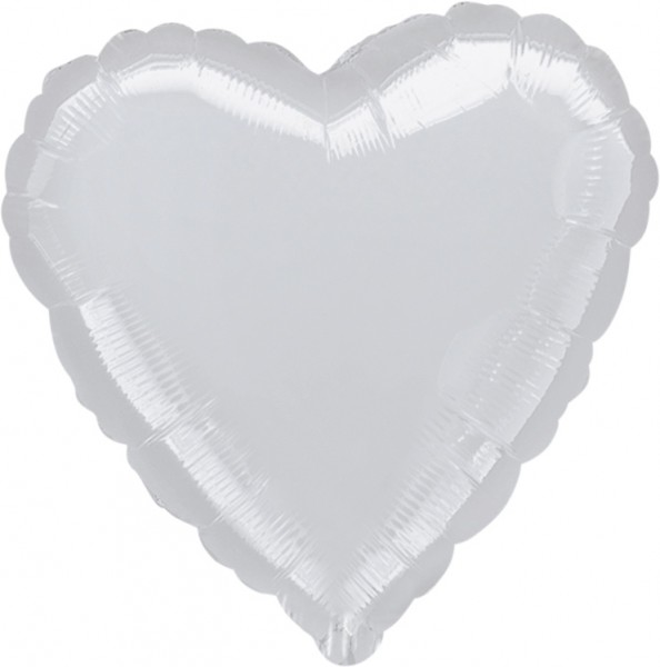 Silver hjärta ballong 84cm