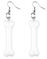 Preview: White earrings with bone pendants