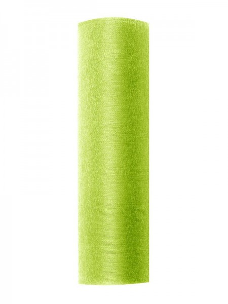 Ruban de table en organza vert herbe 16 x 900 cm 2