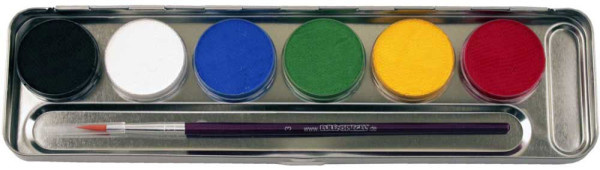 Set de maquillage avec pinceau 6 couleurs en palette