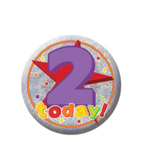 2 Today Geburtstags Button holografisch 5,5cm