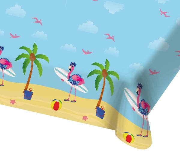Surfer Flamingo tablecloth 1.8 x 1.3m