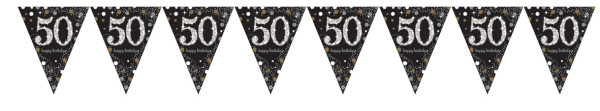 Golden 50th Birthday Wimpelkette 4m