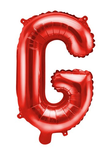 Czerwony balon z literą G 35 cm