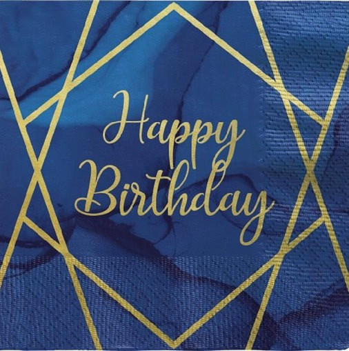 16 Luxurious Birthday napkins 33cm
