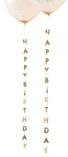 5 colgantes de globos de feliz cumpleaños dorados 1m