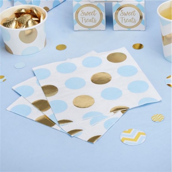16 dotted napkins 33cm