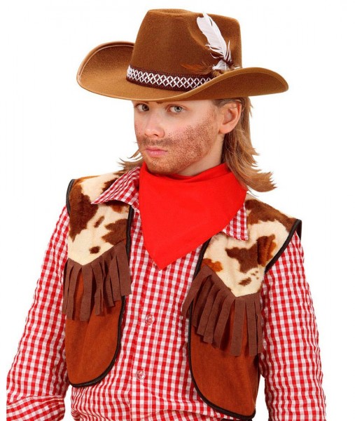 Feder Cowboyhut Braun