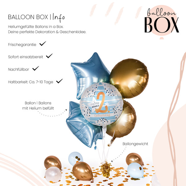 Heliumballon in der Box 2.Geburtstag Stars 3