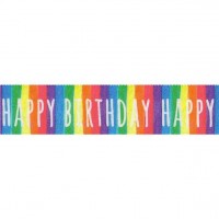 Happy Birthday Tortenband Regenboganfarben 1m