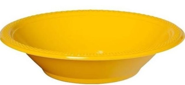 20 tazones de plástico amarillo Basel 355ml