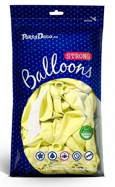 100 balonów Partylover pastelowy żółty 27cm 4