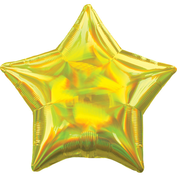 Holograficzny balon gwiazda żółty 45cm