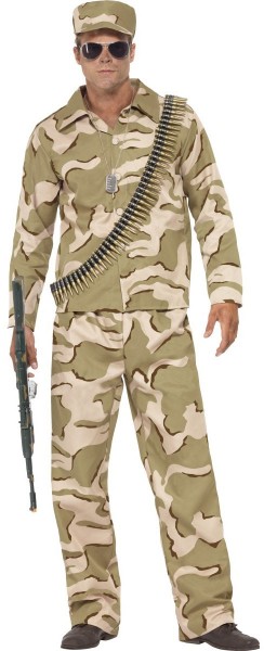Camouflage troops military costume for men beige