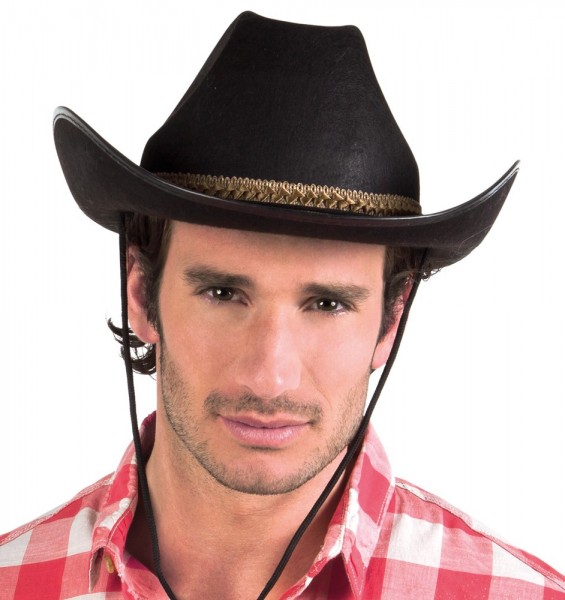 Sombrero western rodeo negro unisex