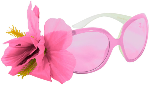 Partybrille mit Blüte in Rosa