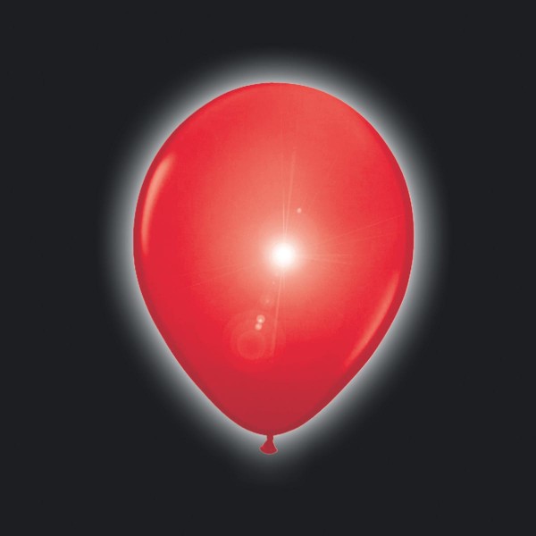 5 ballons en latex LED rouge 28cm