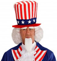 USA Uncle Sam Perücken-Set Mit Spitzbart Und Augenbrauen
