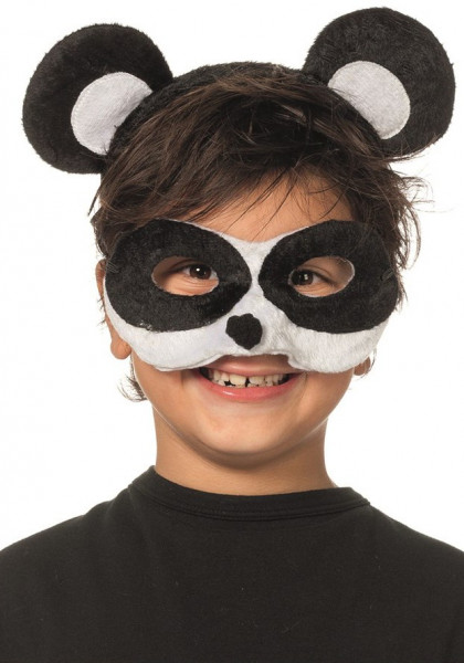 Máscara de panda negro con orejas