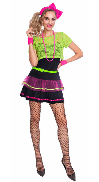 80'er Neon Pop pige kostume til kvinder