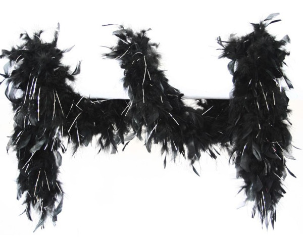 Feather boa scarf black 180cm