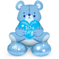 Blauer Its a boy teddy folieballon 61ccm