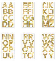Oversigt: 52 Sticker A bis Z in Gold