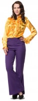 Preview: Marina purple flared trousers for women