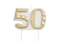 Vela plateada y dorada 50 aniversario