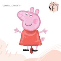 Vorschau: Peppa Pig Ballonbouquet-Set mit Heliumbehälter