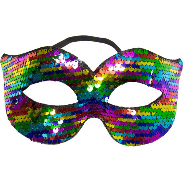 Masque pour les yeux Rainbow Party à paillettes réversibles