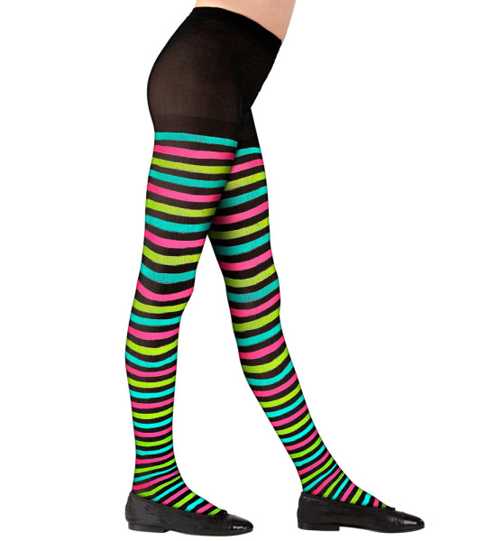 Girls' colorful striped tights