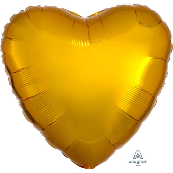 Gylden hjerteballon 46cm