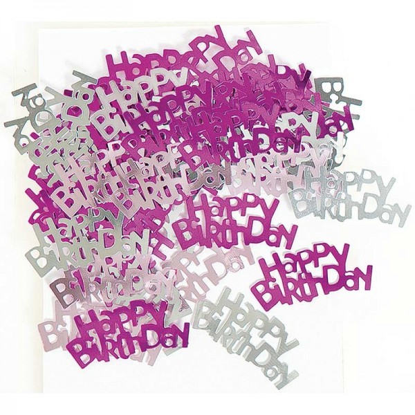 Happy Pink Sparkling Birthday scatter decoratie 14g