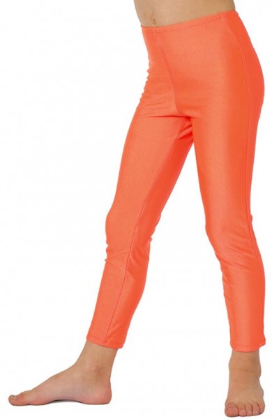 Neon orange leggings for children