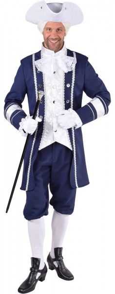 Noble Baroque Costume for Men Deluxe Blue