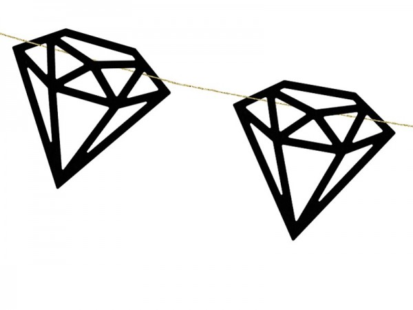 Papiergirlande mit Diamanten 10cm 2