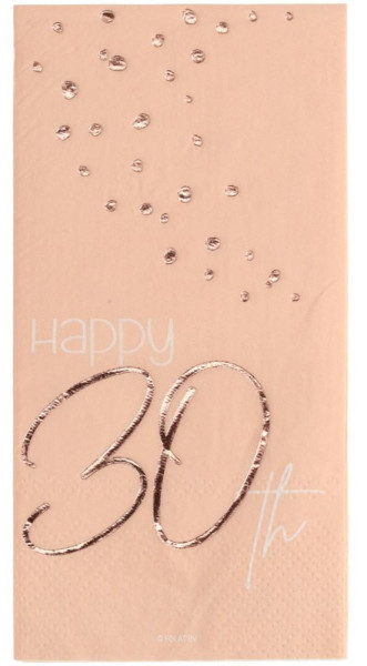 30th birthday 10 napkins Elegant blush rose gold