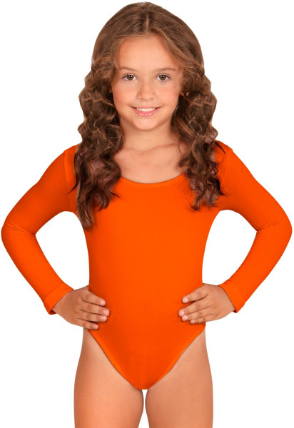Kinderbody met lange mouwen oranje