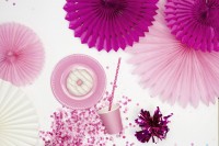 Preview: 3 paper rosettes party star pink