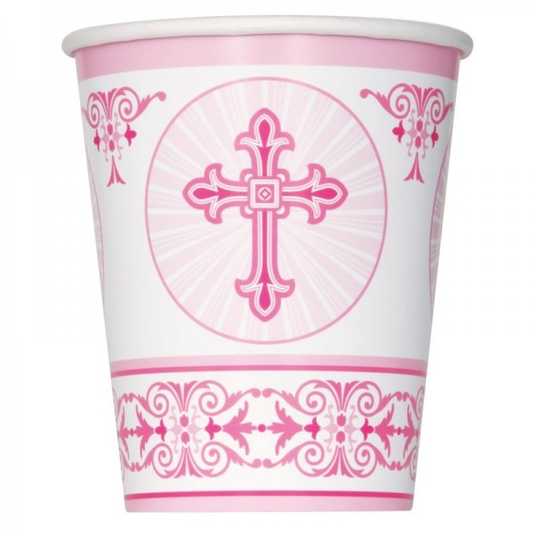 8 paper cups Be Blessed Cross 266ml