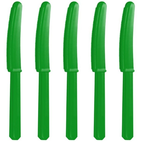 20 cuchillos de plástico verde Basel 17.1cm