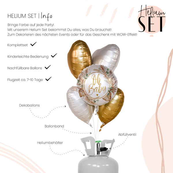 Botanic Birth Ballonbouquet-Set mit Heliumbehälter 3