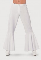 Widok: Białe spodnie w stylu disco z lat 70