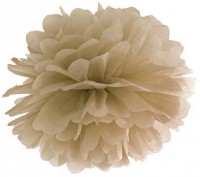 Anteprima: Pompon in carta color caramello 35 cm
