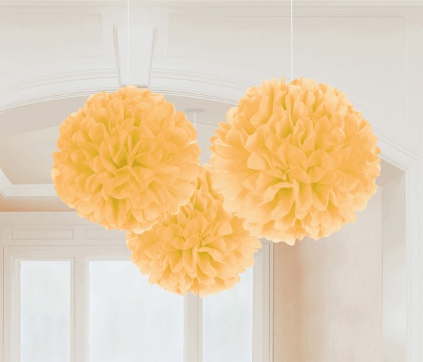 3 bolas decorativas esponjosas doradas 40,6cm