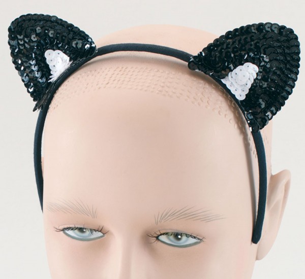 Headband with cat ears made of sequins