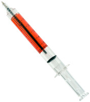 1 Kugelschreiber als Blutgefüllte Spritze 13cm