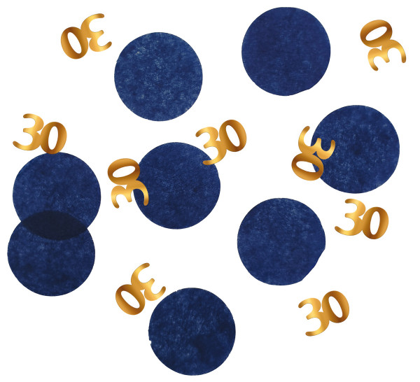 Coriandoli 30° compleanno blu e oro 25g